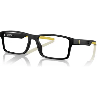 Scuderia Ferrari 57mm Rectangle Optical Glasses In Black