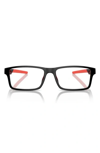 Scuderia Ferrari 57mm Rectangle Optical Glasses In Black