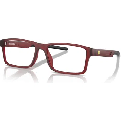 Scuderia Ferrari 57mm Rectangle Optical Glasses In Red