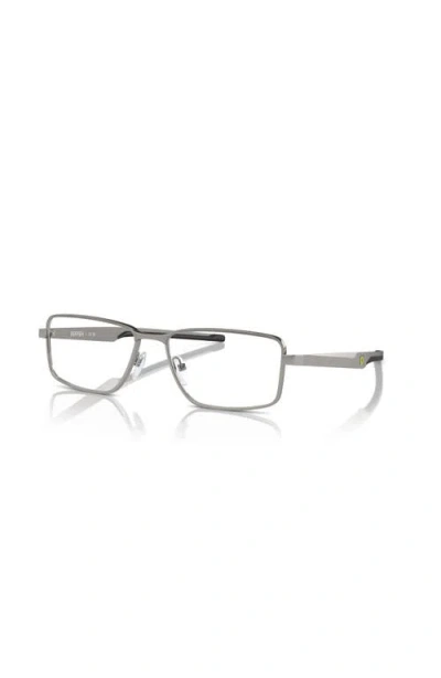Scuderia Ferrari 57mm Rectangle Optical Glasses In Silver
