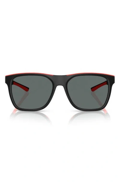 Scuderia Ferrari 57mm Square Sunglasses In Matte Black
