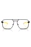Scuderia Ferrari 56mm Square Optical Glasses In Shiny Black