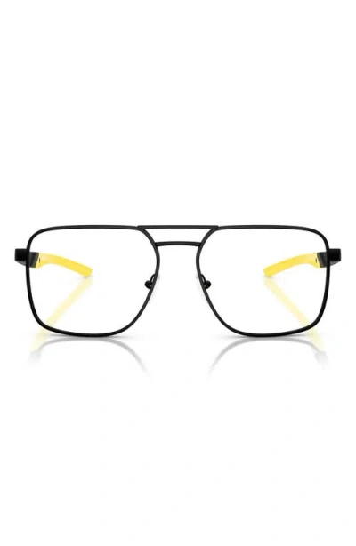 Scuderia Ferrari 56mm Square Optical Glasses In Shiny Black