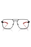 Scuderia Ferrari 58mm Square Optical Glasses In Matte Black
