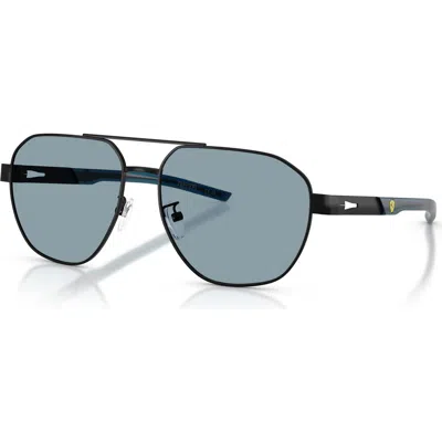 Scuderia Ferrari 59mm Irregular Sunglasses In Black