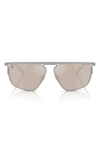Scuderia Ferrari 59mm Irregular Sunglasses In Silver
