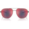 Scuderia Ferrari 59mm Irregular Sunglasses In Gunmetal