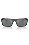 Scuderia Ferrari 59mm Mirrored Rectangular Sunglasses In Black Grey