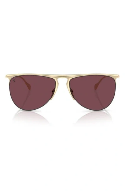 Scuderia Ferrari 59mm Pilot Sunglasses In Gold