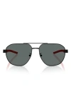 Scuderia Ferrari 59mm Polarized Aviator Sunglasses