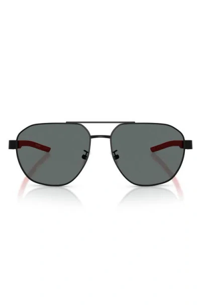 Scuderia Ferrari 59mm Polarized Aviator Sunglasses In Black
