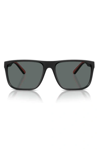 Scuderia Ferrari 59mm Polarized Square Sunglasses In Matte Black