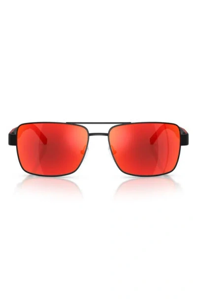Scuderia Ferrari 59mm Rectangular Sunglasses In Red