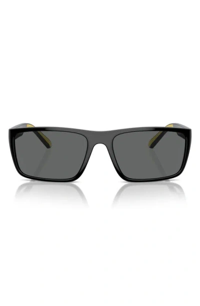 Scuderia Ferrari 59mm Rectangular Sunglasses In Black