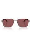 Scuderia Ferrari 59mm Rectangular Sunglasses In Metallic