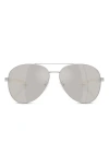 Scuderia Ferrari 60mm Mirrored Pilot Sunglasses In Silver