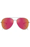 Scuderia Ferrari 60mm Mirrored Pilot Sunglasses In Gunmetal