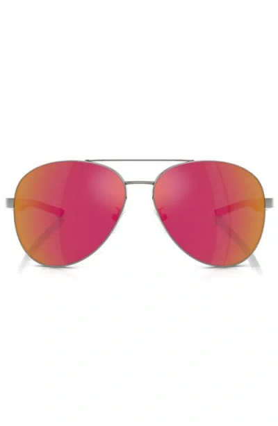 Scuderia Ferrari 60mm Mirrored Pilot Sunglasses In Gunmetal