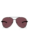 Scuderia Ferrari 60mm Mirrored Pilot Sunglasses In Matte Black