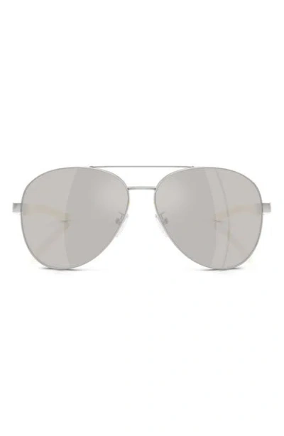 Scuderia Ferrari 60mm Mirrored Pilot Sunglasses In Silver/mirror