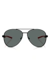 Scuderia Ferrari 60mm Polarized Pilot Sunglasses In Matte Black