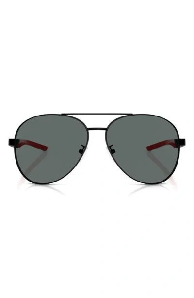 Scuderia Ferrari 60mm Polarized Pilot Sunglasses In Matte Black