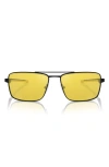 Scuderia Ferrari 60mm Rectangular Aviator Sunglasses In Yellow