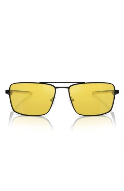 Scuderia Ferrari 60mm Rectangular Aviator Sunglasses In Yellow