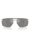 Scuderia Ferrari 61mm Irregular Sunglasses In Silver