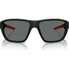 Scuderia Ferrari 61mm Rectangular Sunglasses In Black