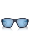 Scuderia Ferrari 61mm Rectangular Sunglasses In Matte Blue