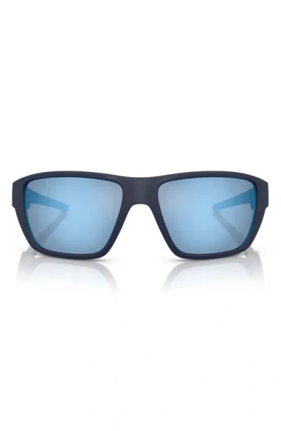 Scuderia Ferrari 61mm Rectangular Sunglasses In Matte Blue