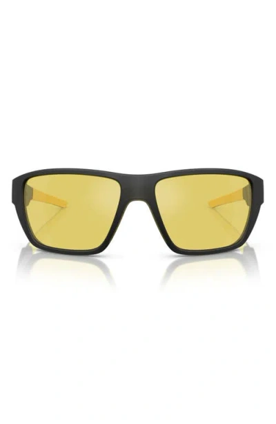 Scuderia Ferrari 61mm Rectangular Sunglasses In Yellow