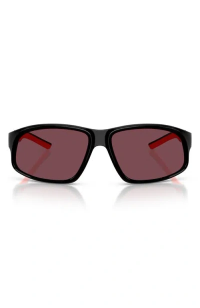 Scuderia Ferrari 64mm Oversize Irregular Sunglasses In Black