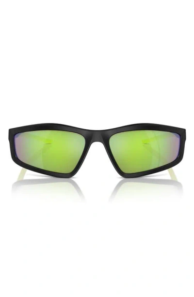 Scuderia Ferrari 64mm Oversize Irregular Sunglasses In Black Green