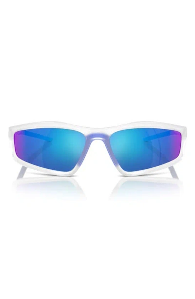 Scuderia Ferrari 64mm Oversize Irregular Sunglasses In Transparent Grey