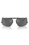 Scuderia Ferrari 64mm Oversize Rectangular Sunglasses In Black