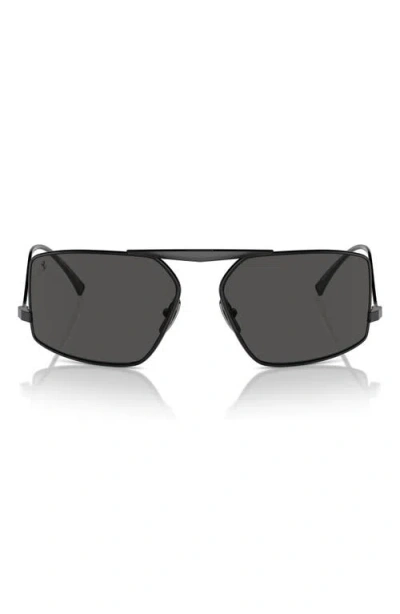 Scuderia Ferrari 64mm Oversize Rectangular Sunglasses In Black