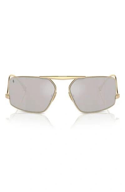 Scuderia Ferrari 64mm Oversize Rectangular Sunglasses In Gold