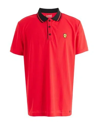 Scuderia Ferrari Man Polo Shirt Red Size L Polyester