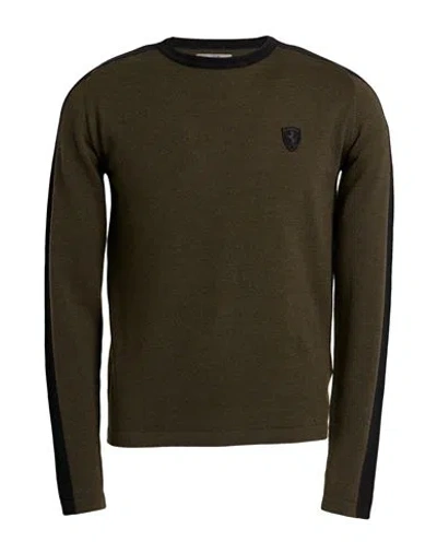 Scuderia Ferrari Man Sweater Military Green Size S Wool