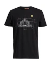 Scuderia Ferrari Man T-shirt Black Size L Cotton In Black