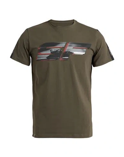 Scuderia Ferrari Ferrari Man T-shirt Military Green Size S Cotton, Elastane