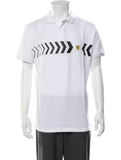 Pre-owned Scuderia Ferrari Graphic Print Short Sleeve W/ Tags In White