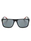 Scuderia Ferrari Logo-plaque Oversize-frame Sunglasses In Black