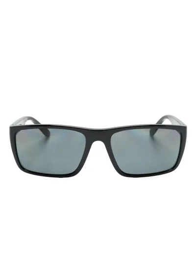 Scuderia Ferrari Logo-plaque Rectangle-frame Sunglasses In Black