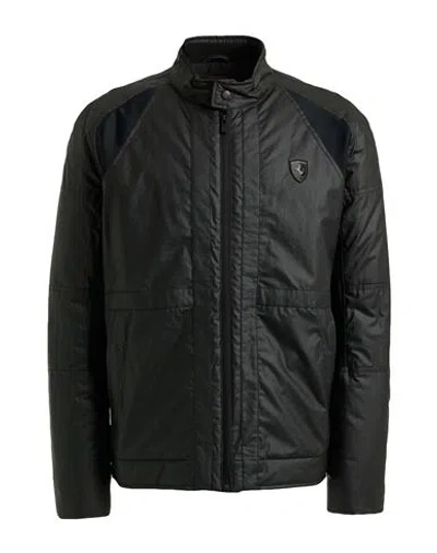 Scuderia Ferrari Man Jacket Black Size Xl Cotton, Polyurethane