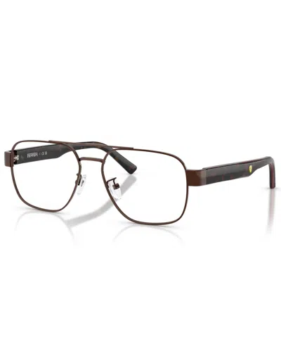 Scuderia Ferrari Men's Eyeglasses, Fz7014d In Shiny Brown
