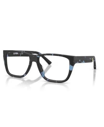 Scuderia Ferrari Men's Eyeglasses, Fz8033u In Havana Blue Matte