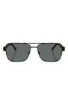 Scuderia Ferrari Rectangle-frame Sunglasses In Black